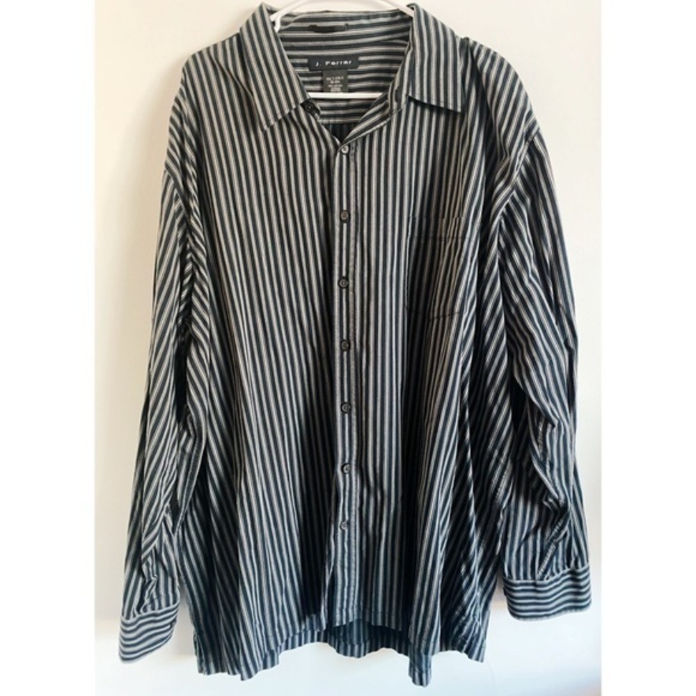 J Ferrar - Black Striped Button Down Shirt